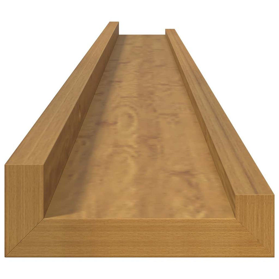 Wandplank met plank 2 pcs Beige 100 x 9 x 3 cm Bewerkt hout