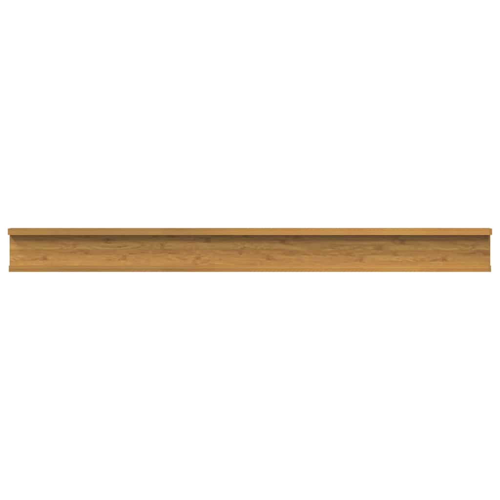 Wandplank met plank 2 pcs Beige 100 x 9 x 3 cm Bewerkt hout