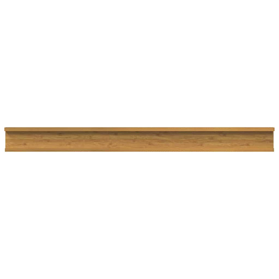Wandplank met plank 2 pcs Beige 100 x 9 x 3 cm Bewerkt hout