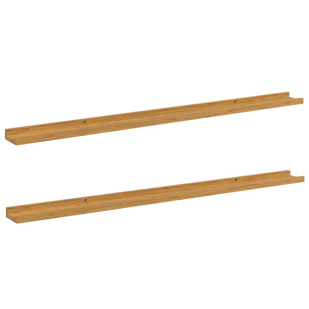 Wandplank met plank 2 pcs Beige 115 x 9 x 3 cm Bewerkt hout