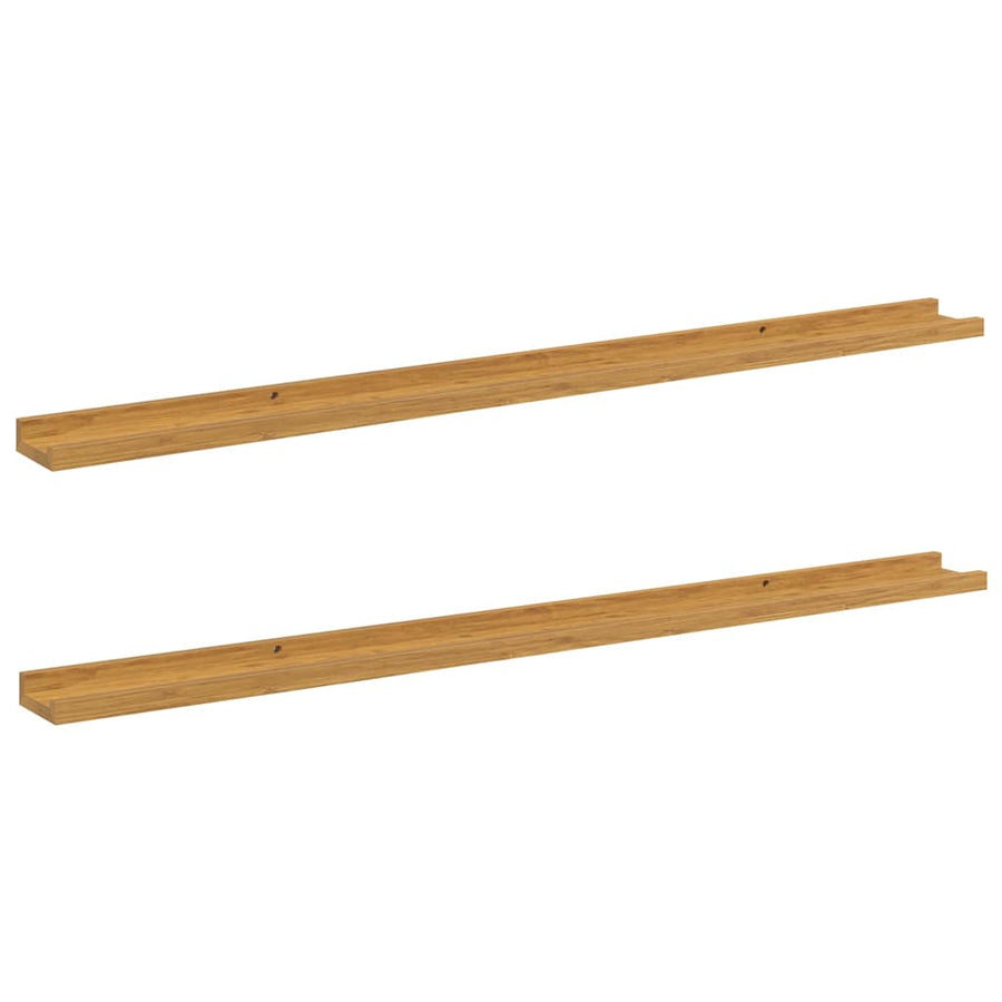 Wandplank met plank 2 pcs Beige 115 x 9 x 3 cm Bewerkt hout