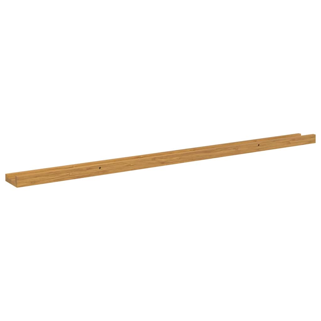 Wandplank met plank 2 pcs Beige 115 x 9 x 3 cm Bewerkt hout