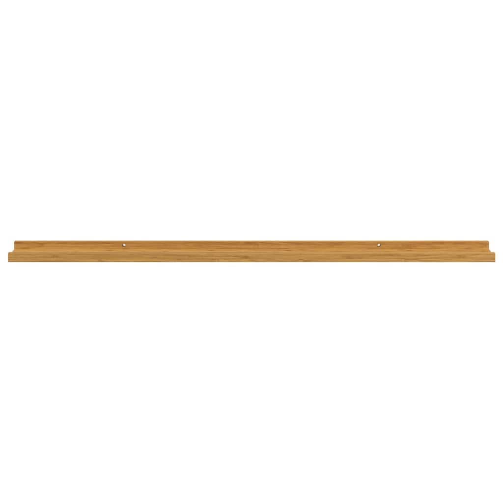 Wandplank met plank 2 pcs Beige 115 x 9 x 3 cm Bewerkt hout