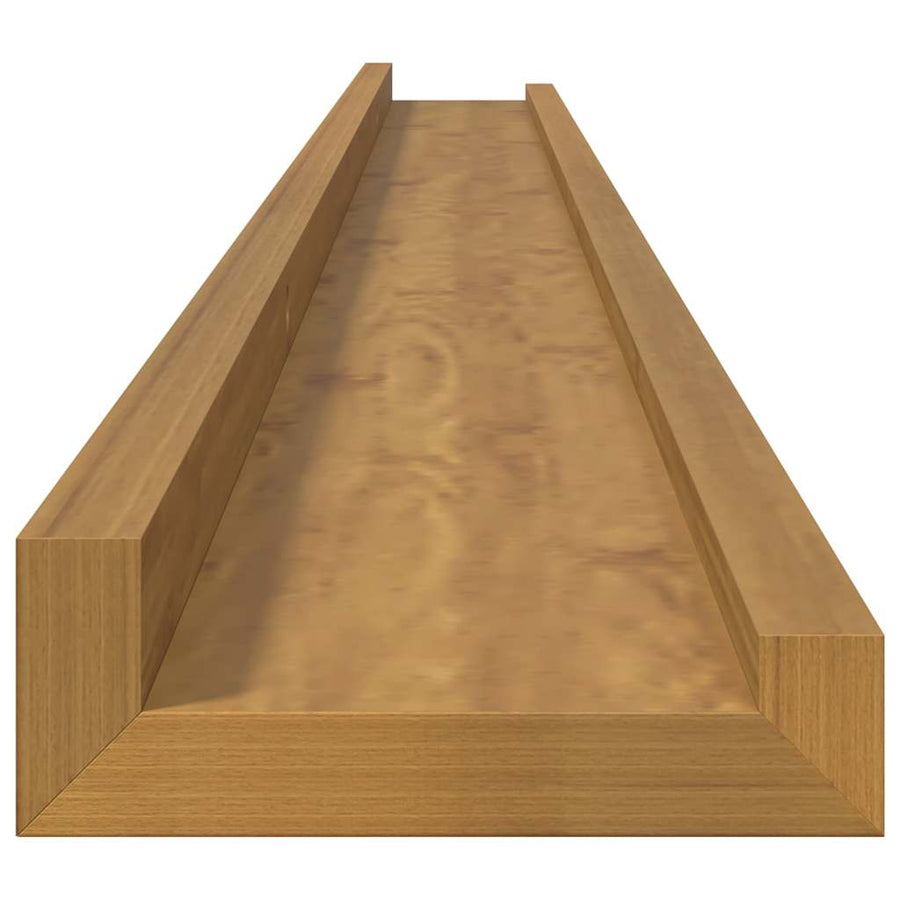 Wandplank met plank 2 pcs Beige 115 x 9 x 3 cm Bewerkt hout