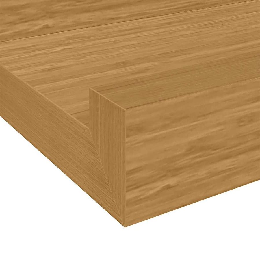 Wandplank met plank 4 pcs Beige 40 x 9 x 3 cm Bewerkt hout
