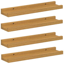 Wandplank met plank 4 pcs Beige 40 x 9 x 3 cm Bewerkt hout