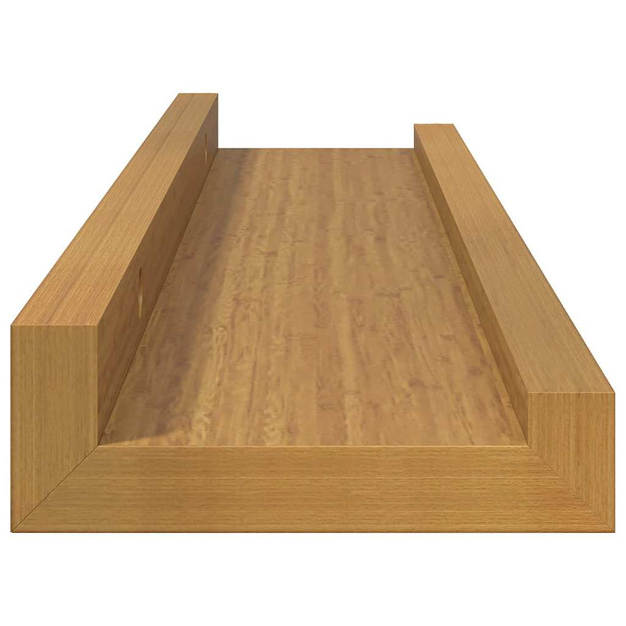 Wandplank met plank 4 pcs Beige 40 x 9 x 3 cm Bewerkt hout