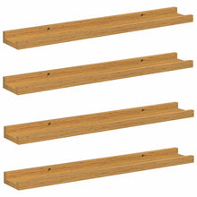Wandplank met plank 4 pcs Beige 60 x 9 x 3 cm Bewerkt hout