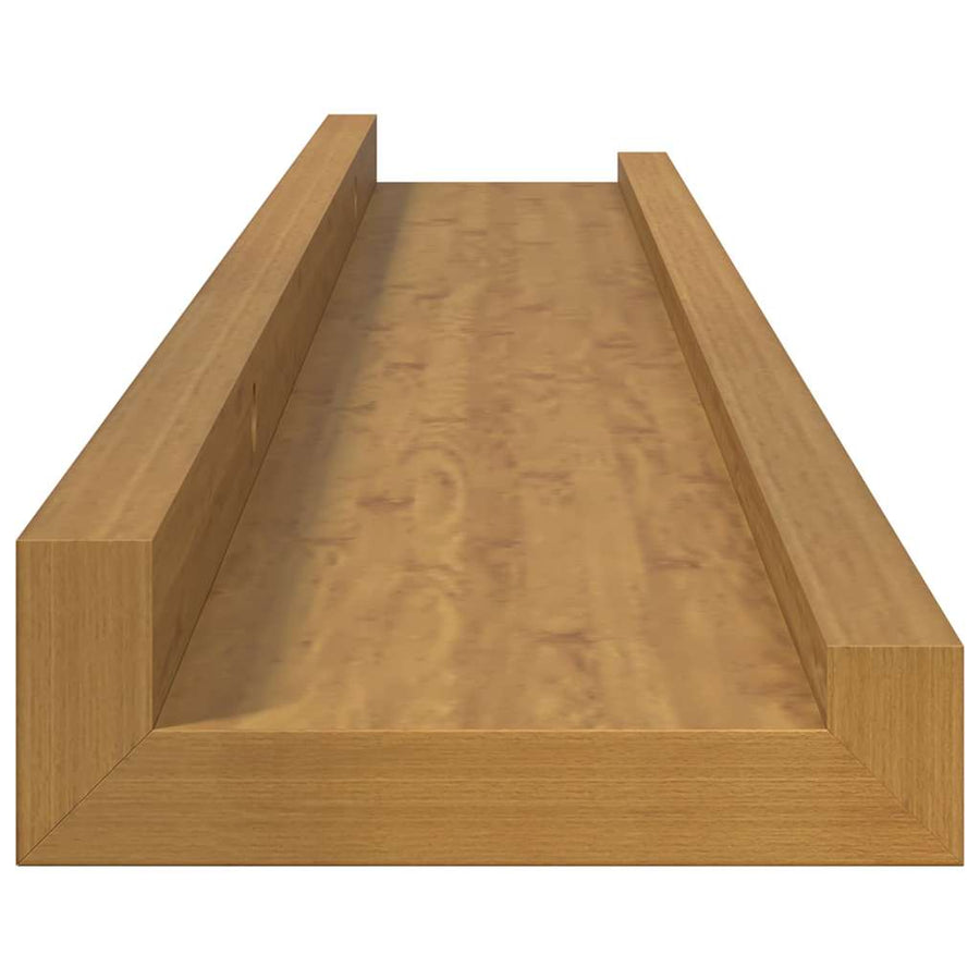 Wandplank met plank 4 pcs Beige 60 x 9 x 3 cm Bewerkt hout