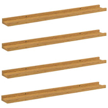 Wandplank met plank 4 pcs Beige 80 x 9 x 3 cm Bewerkt hout