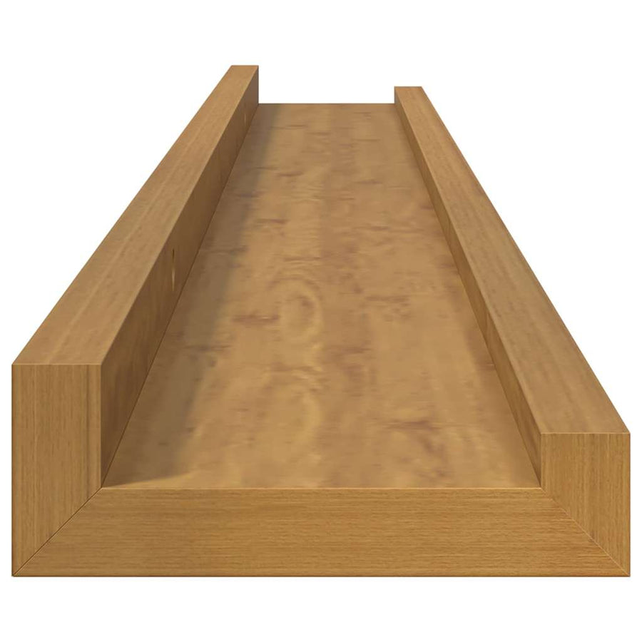 Wandplank met plank 4 pcs Beige 80 x 9 x 3 cm Bewerkt hout