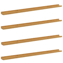 Wandplank met plank 4 pcs Beige 115 x 9 x 3 cm Bewerkt hout
