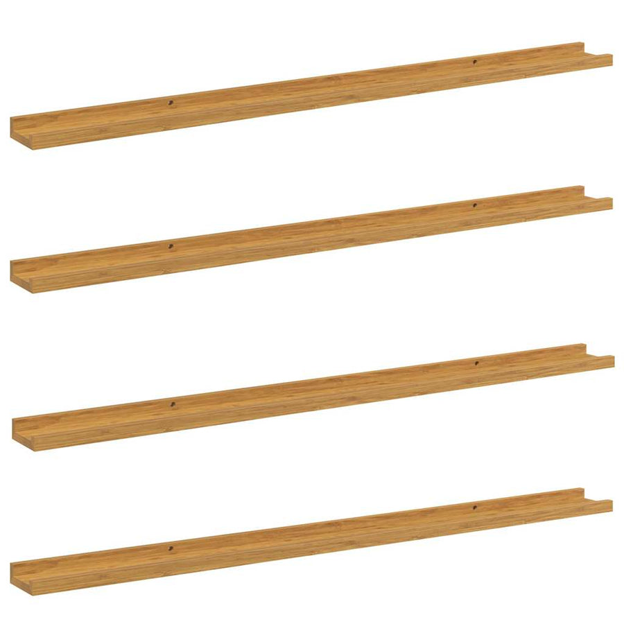 Wandplank met plank 4 pcs Beige 115 x 9 x 3 cm Bewerkt hout