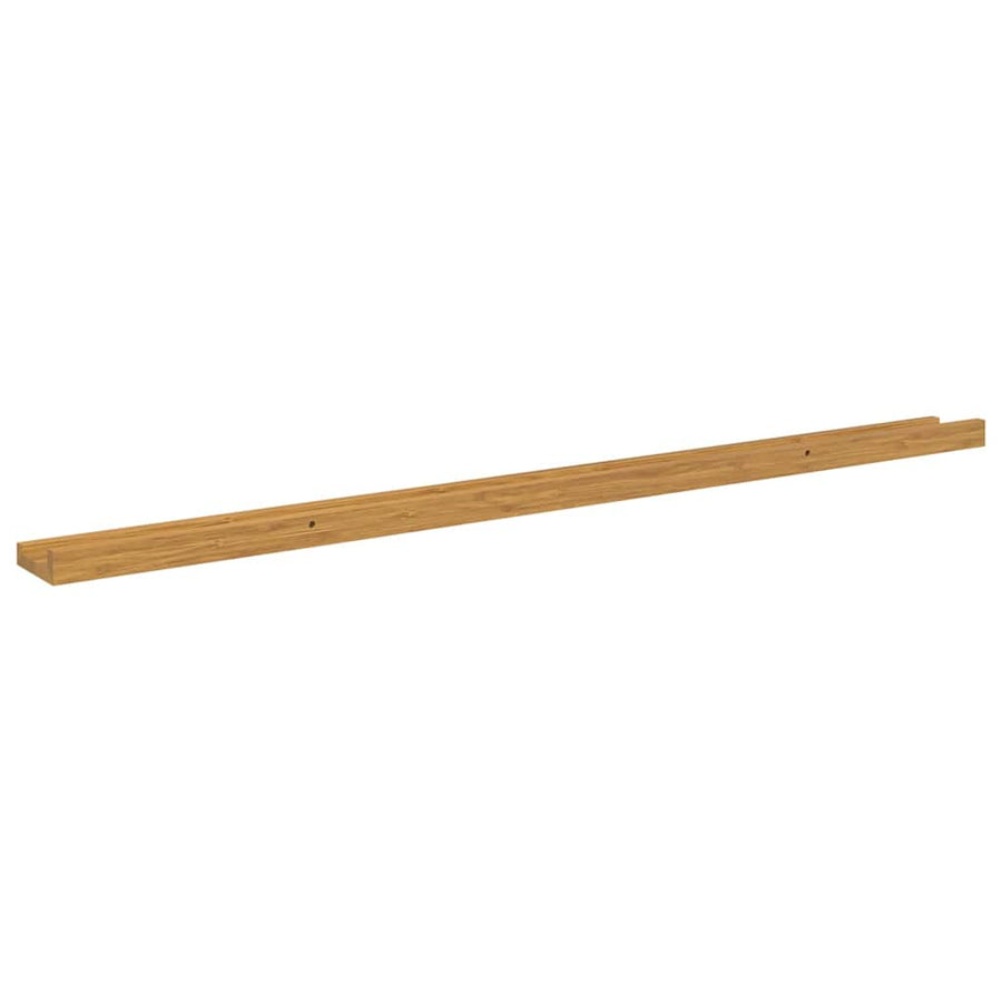 Wandplank met plank 4 pcs Beige 115 x 9 x 3 cm Bewerkt hout