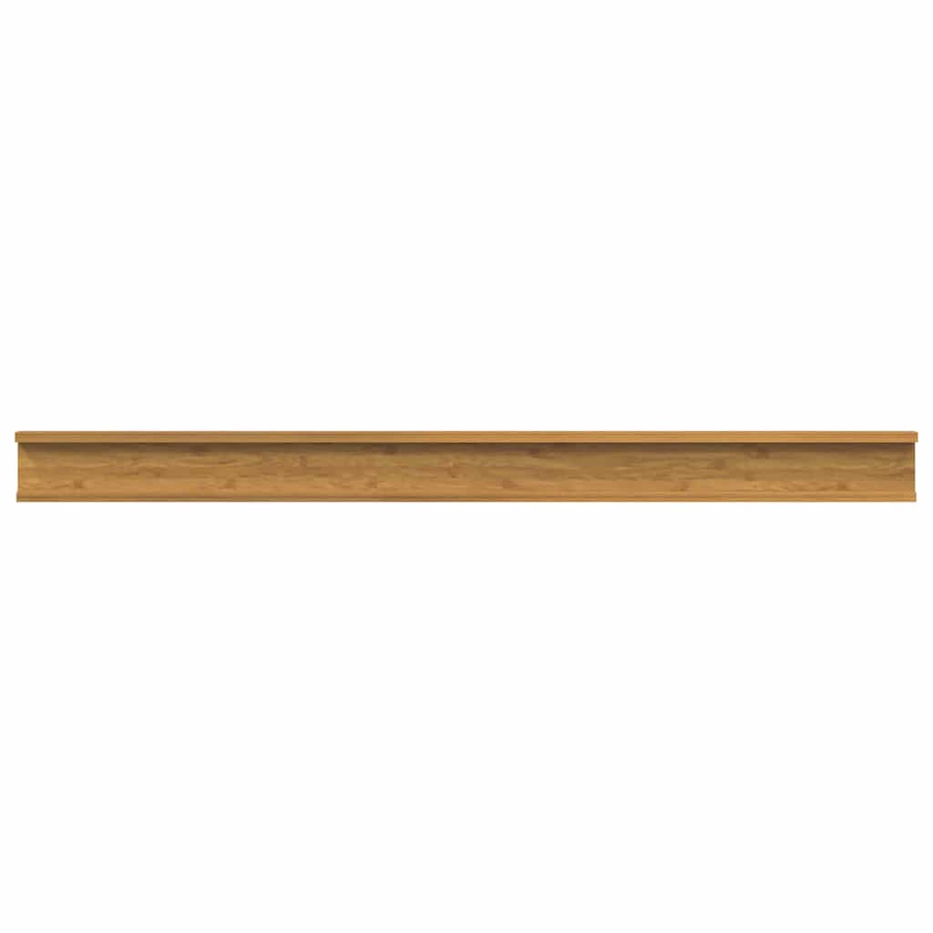 Wandplank met plank 4 pcs Beige 115 x 9 x 3 cm Bewerkt hout