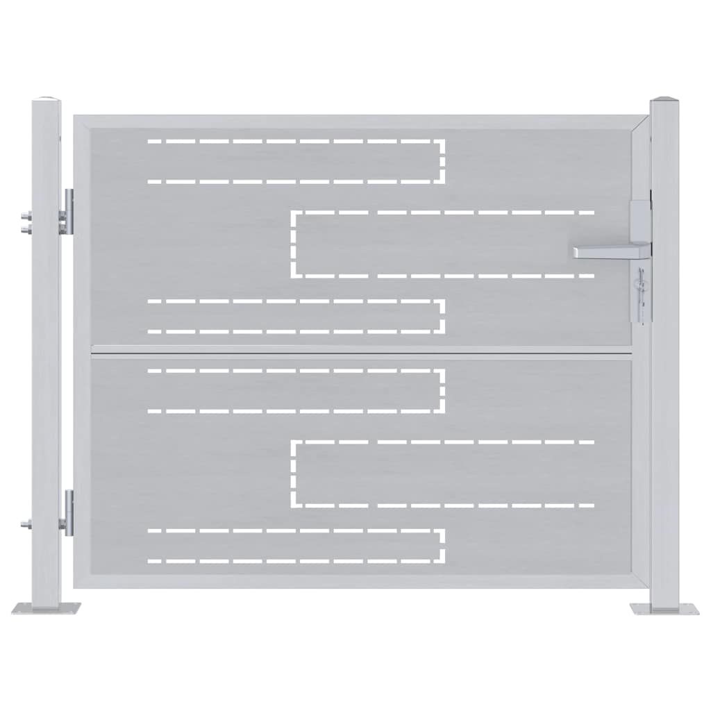 Tuinpoort 85 x 70 cm Roestvrij staal zilver Vergrendelbaar