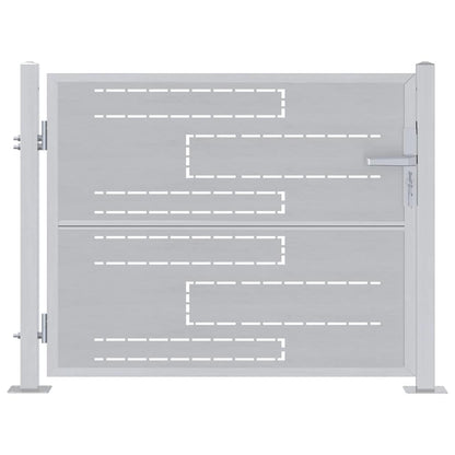Tuinpoort 85 x 70 cm Roestvrij staal zilver Vergrendelbaar