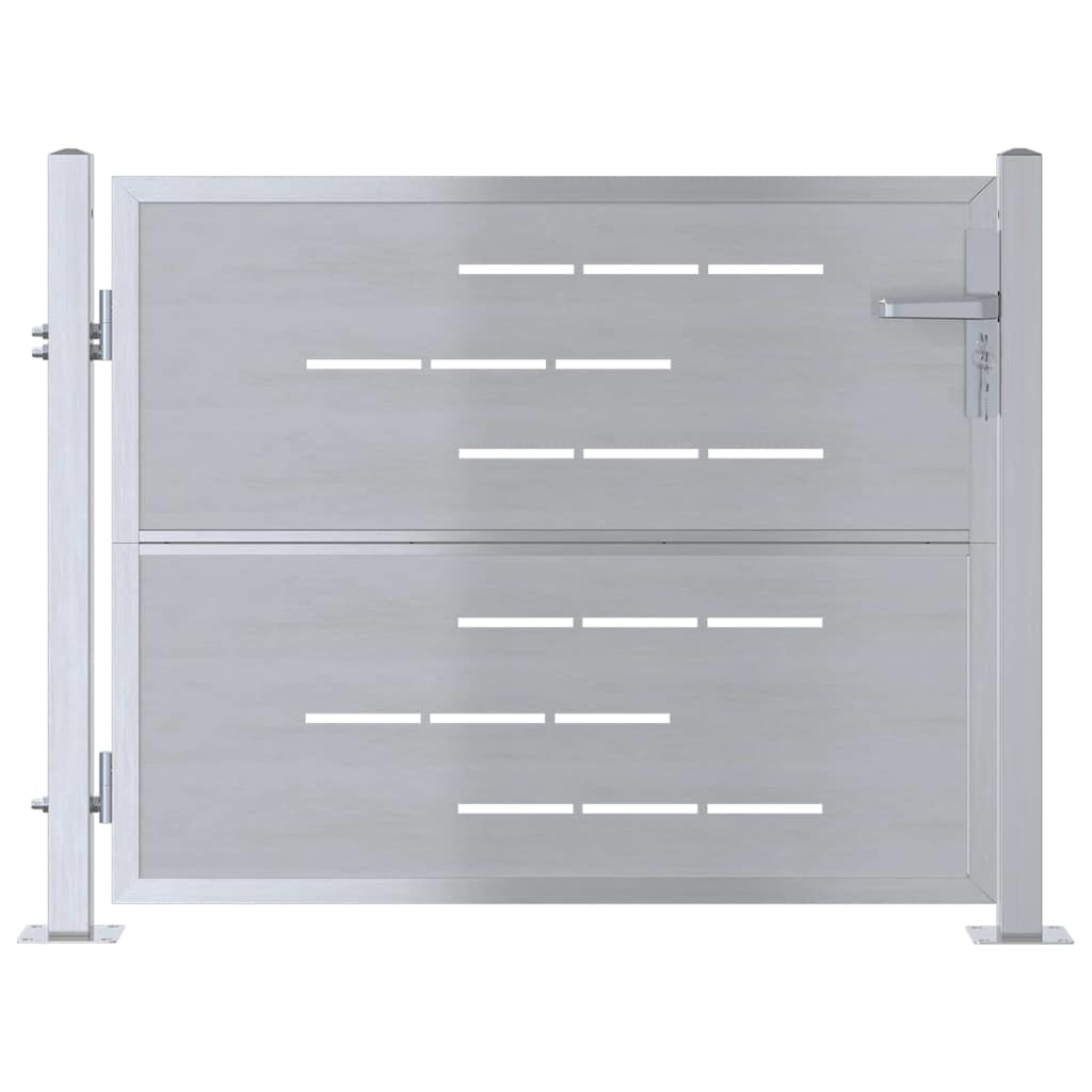Tuinpoort 85 x 70 cm Roestvrij staal zilver Vergrendelbaar