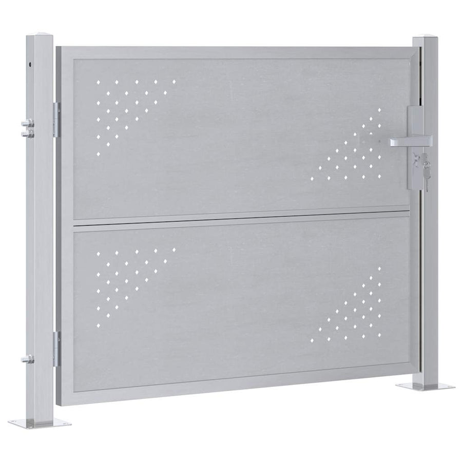 Tuinpoort met slot Zilver 85 x 70 cm Roestvrij staal