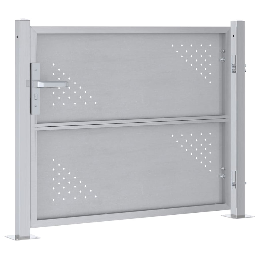 Tuinpoort met slot Zilver 85 x 70 cm Roestvrij staal