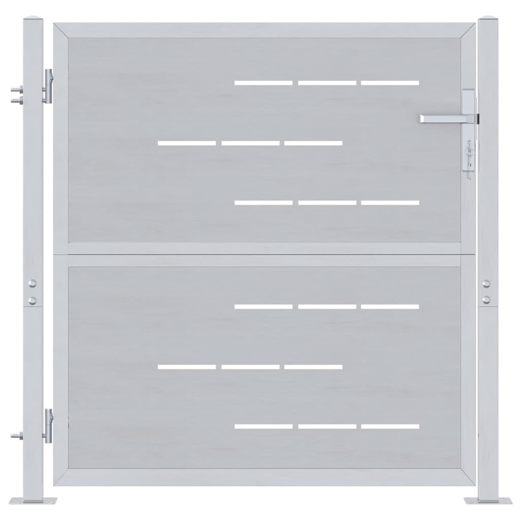 Tuinpoort Met Slot Zilver 96 X 100 Cm Roestvrij Staal