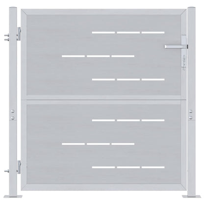 Tuinpoort Met Slot Zilver 96 X 100 Cm Roestvrij Staal