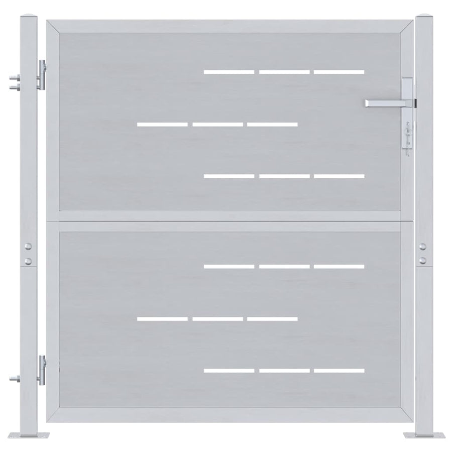 Tuinpoort Met Slot Zilver 96 X 100 Cm Roestvrij Staal