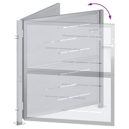 Tuinpoort Met Slot Zilver 96 X 100 Cm Roestvrij Staal