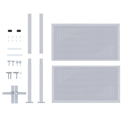 Tuinpoort Met Slot Zilver 96 X 100 Cm Roestvrij Staal