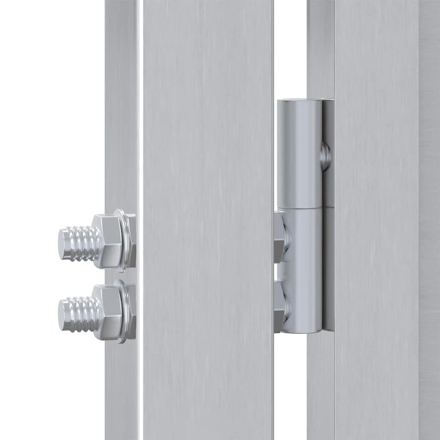 Tuinpoort Met Slot Zilver 96 X 100 Cm Roestvrij Staal