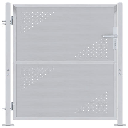 Tuinpoort Met Slot Zilver 96 X 100 Cm Roestvrij Staal