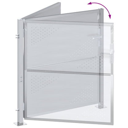 Tuinpoort Met Slot Zilver 96 X 100 Cm Roestvrij Staal