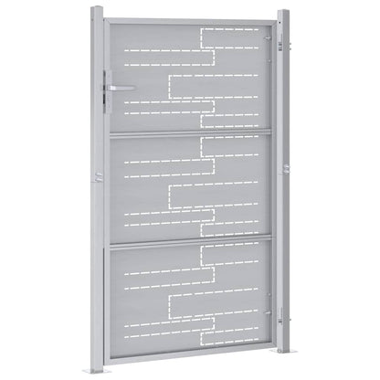Tuinpoort Met Slot Zilver 100 X 125 Cm Roestvrij Staal