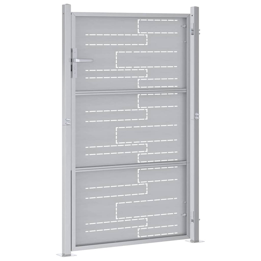 Tuinpoort Met Slot Zilver 100 X 125 Cm Roestvrij Staal