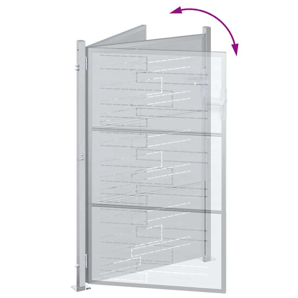 Tuinpoort Met Slot Zilver 100 X 125 Cm Roestvrij Staal