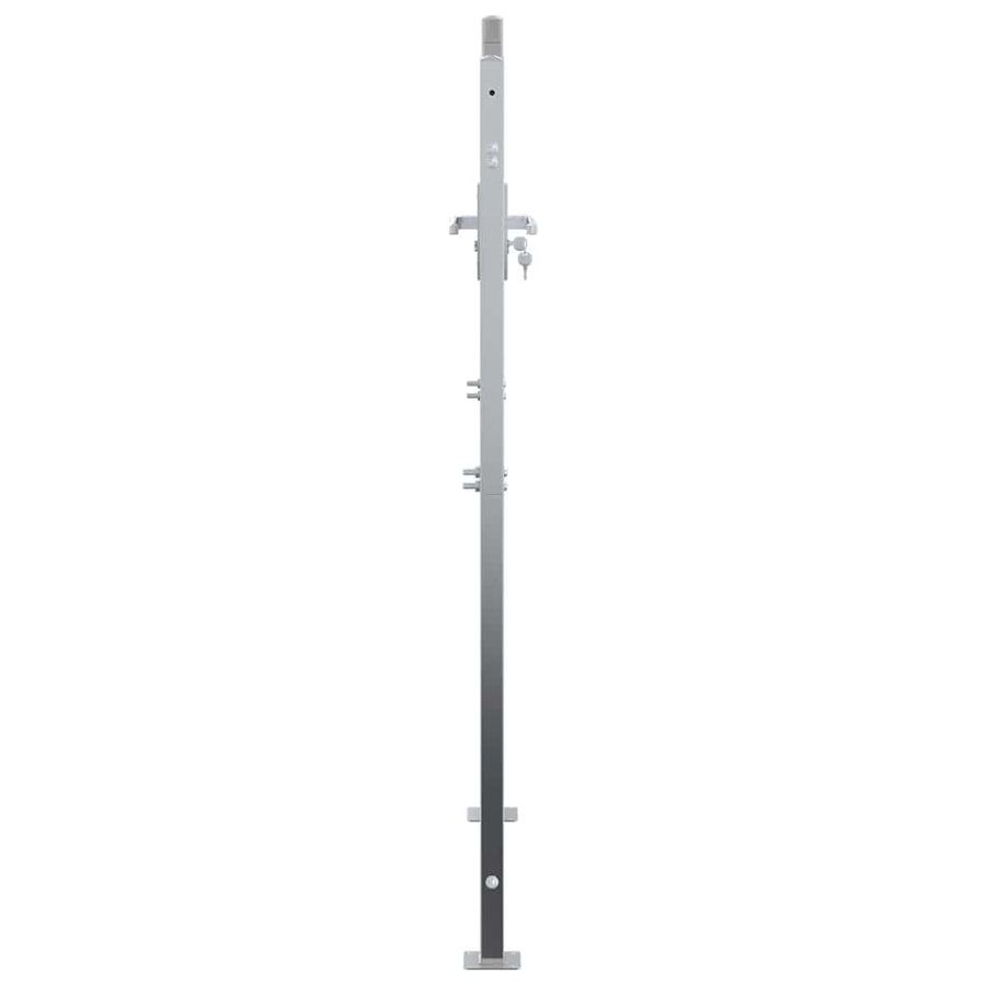 Tuinpoort Met Slot Zilver 100 X 125 Cm Roestvrij Staal