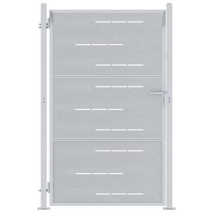 Tuinpoort Met Slot Zilver 100 X 125 Cm Roestvrij Staal