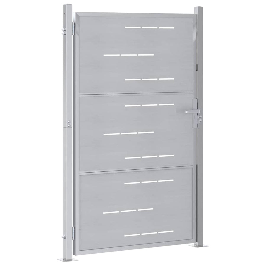 Tuinpoort Met Slot Zilver 100 X 125 Cm Roestvrij Staal