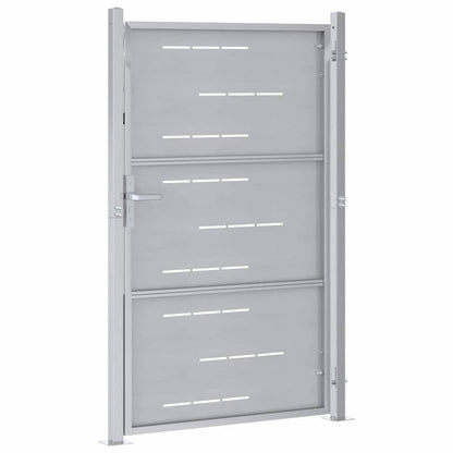 Tuinpoort Met Slot Zilver 100 X 125 Cm Roestvrij Staal