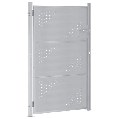 Tuinpoort Met Slot Zilver 100 X 125 Cm Roestvrij Staal