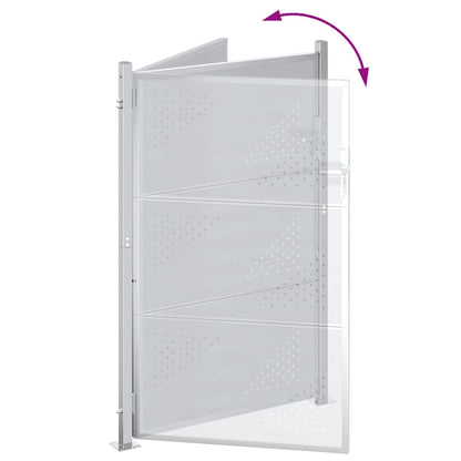 Tuinpoort Met Slot Zilver 100 X 125 Cm Roestvrij Staal