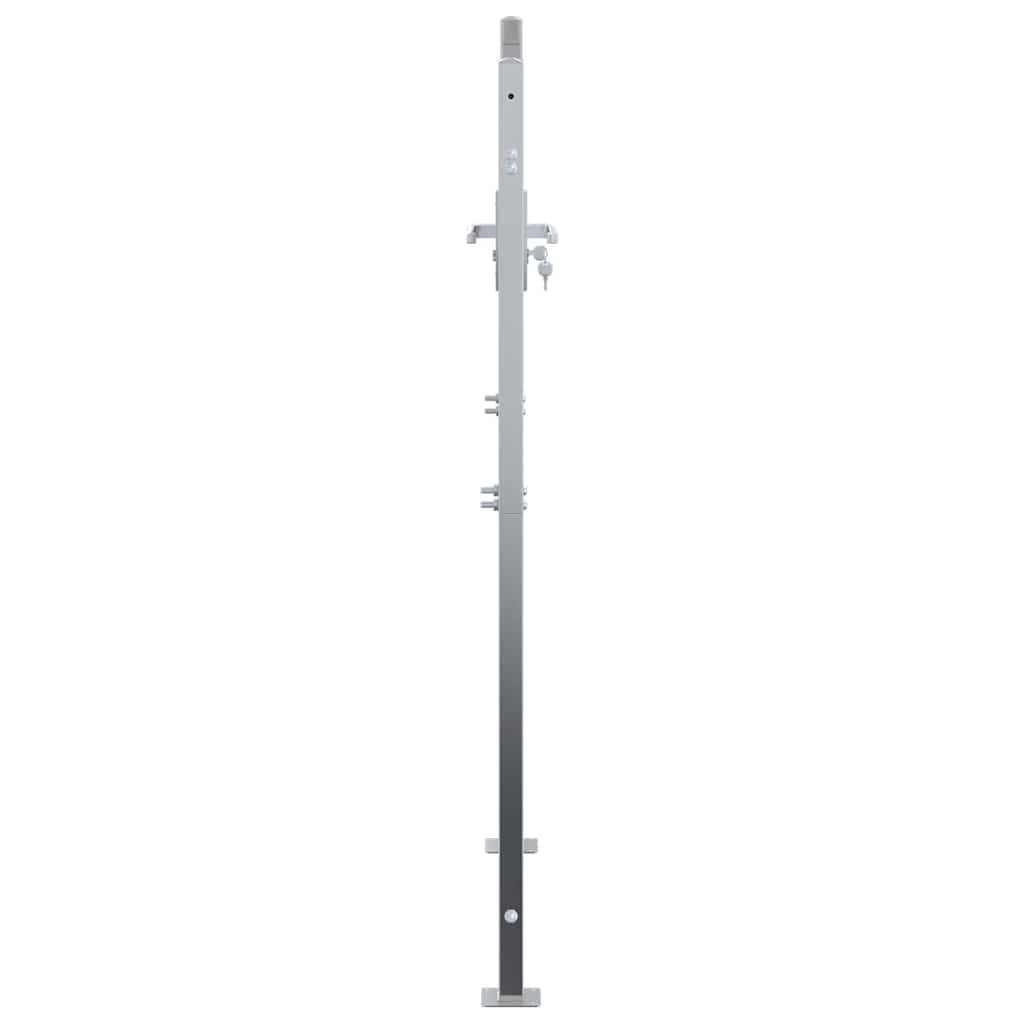 Tuinpoort Met Slot Zilver 100 X 125 Cm Roestvrij Staal