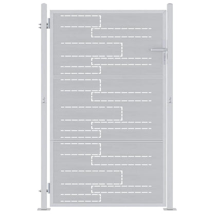 Tuinpoort Met Slot Zilver 100 X 150 Cm Roestvrij Staal