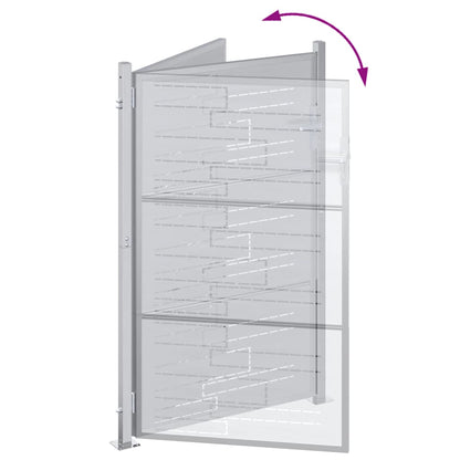 Tuinpoort Met Slot Zilver 100 X 150 Cm Roestvrij Staal