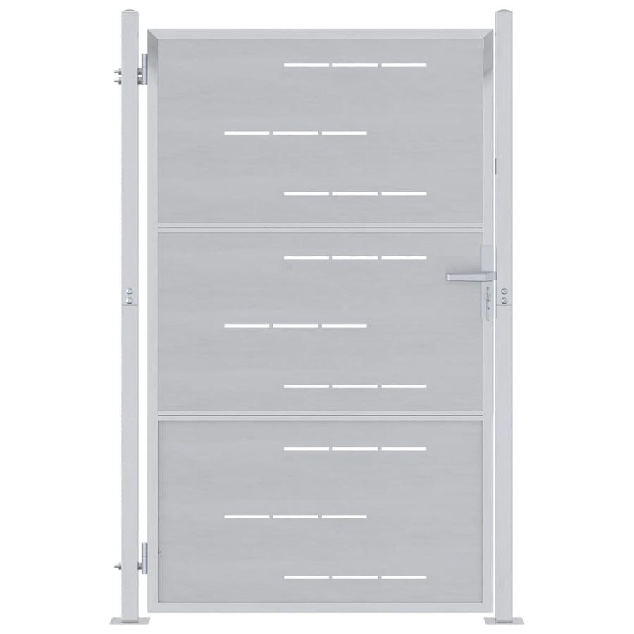 Tuinpoort Met Slot Zilver 100 X 150 Cm Roestvrij Staal