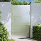 Tuinpoort 100x150 cm roestvrij staal zilver met slot