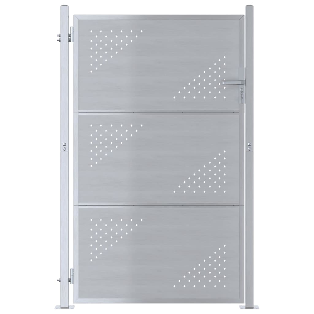 Tuinpoort Met Slot Zilver 100 X 150 Cm Roestvrij Staal