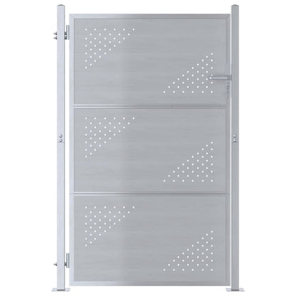 Tuinpoort Met Slot Zilver 100 X 150 Cm Roestvrij Staal