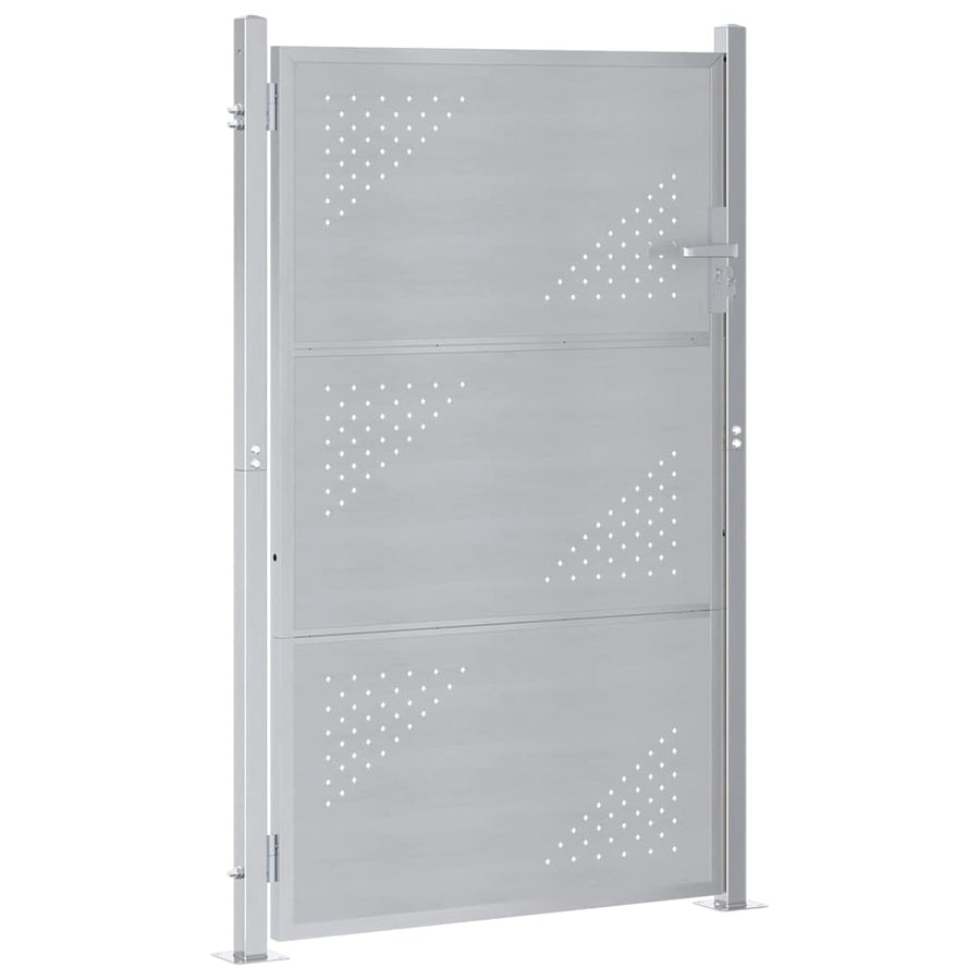 Tuinpoort Met Slot Zilver 100 X 150 Cm Roestvrij Staal