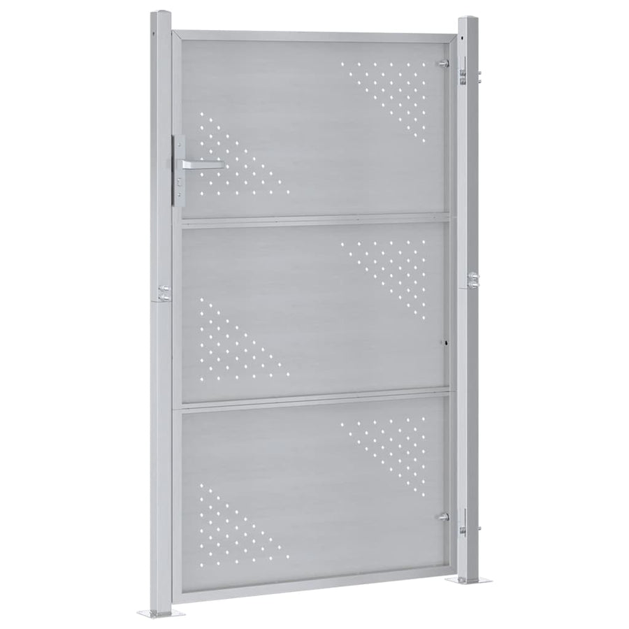 Tuinpoort Met Slot Zilver 100 X 150 Cm Roestvrij Staal